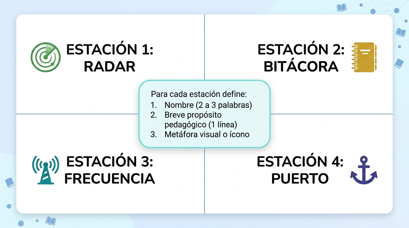 Mapeo Conceptual: Las 4 Estaciones de TravesIA Viva en papel